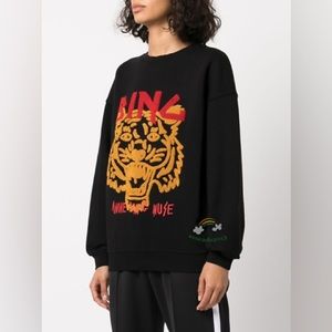 Anine Bing Tiger Embroidered Sweatshirt.  Size Small.